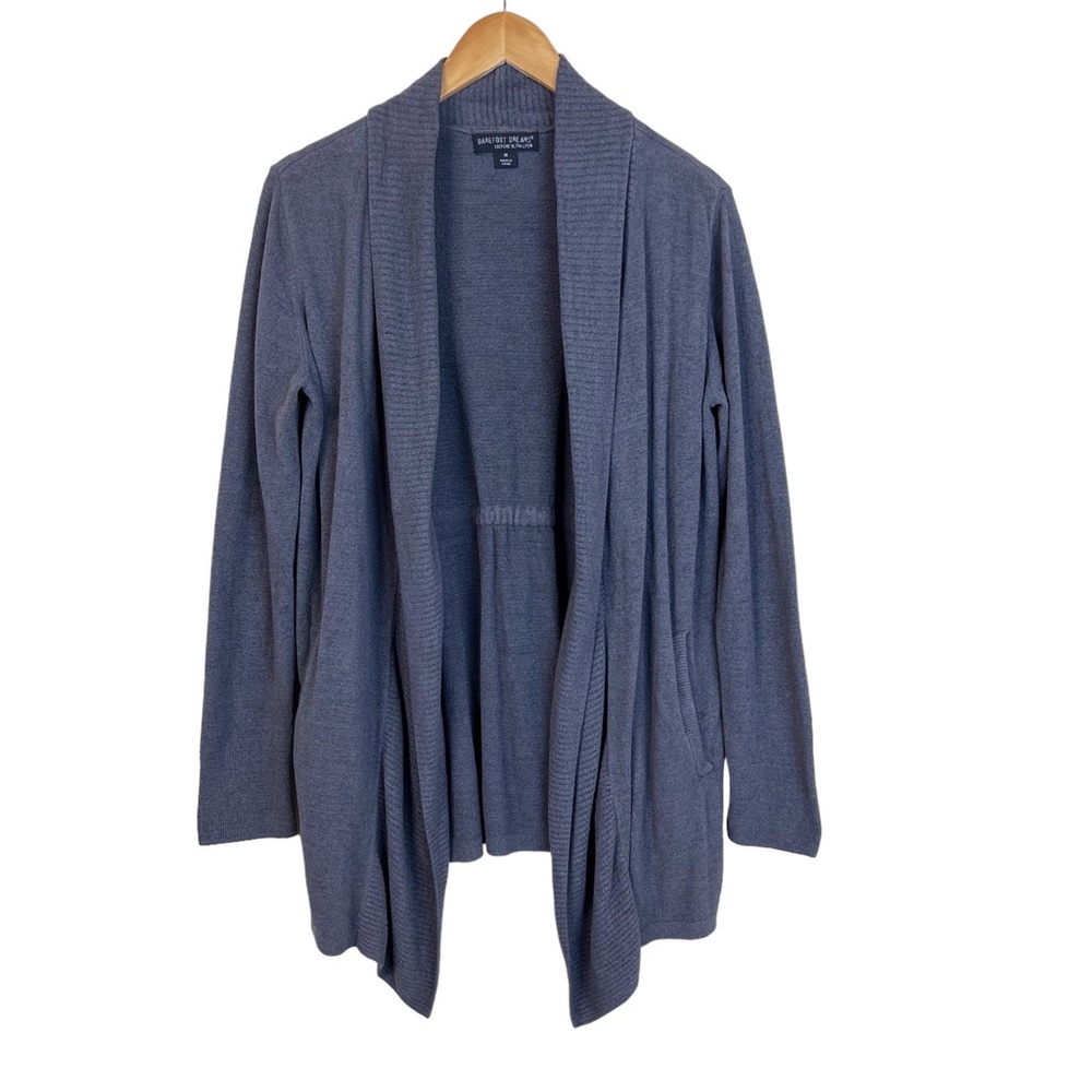 Barefoot Dreams Cozy Chic Ultra Lite Gray Cardigan With Belt Size Medium